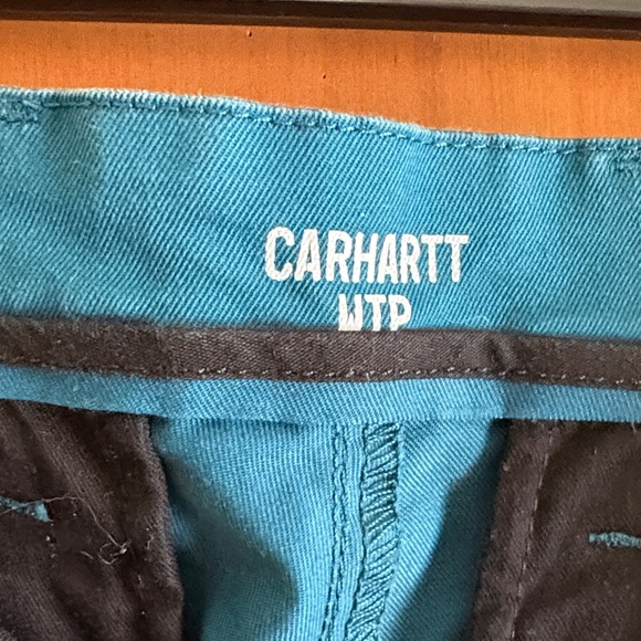 Carhartt WIP Teal Slim Straight Chinos - Picture 2 of 4